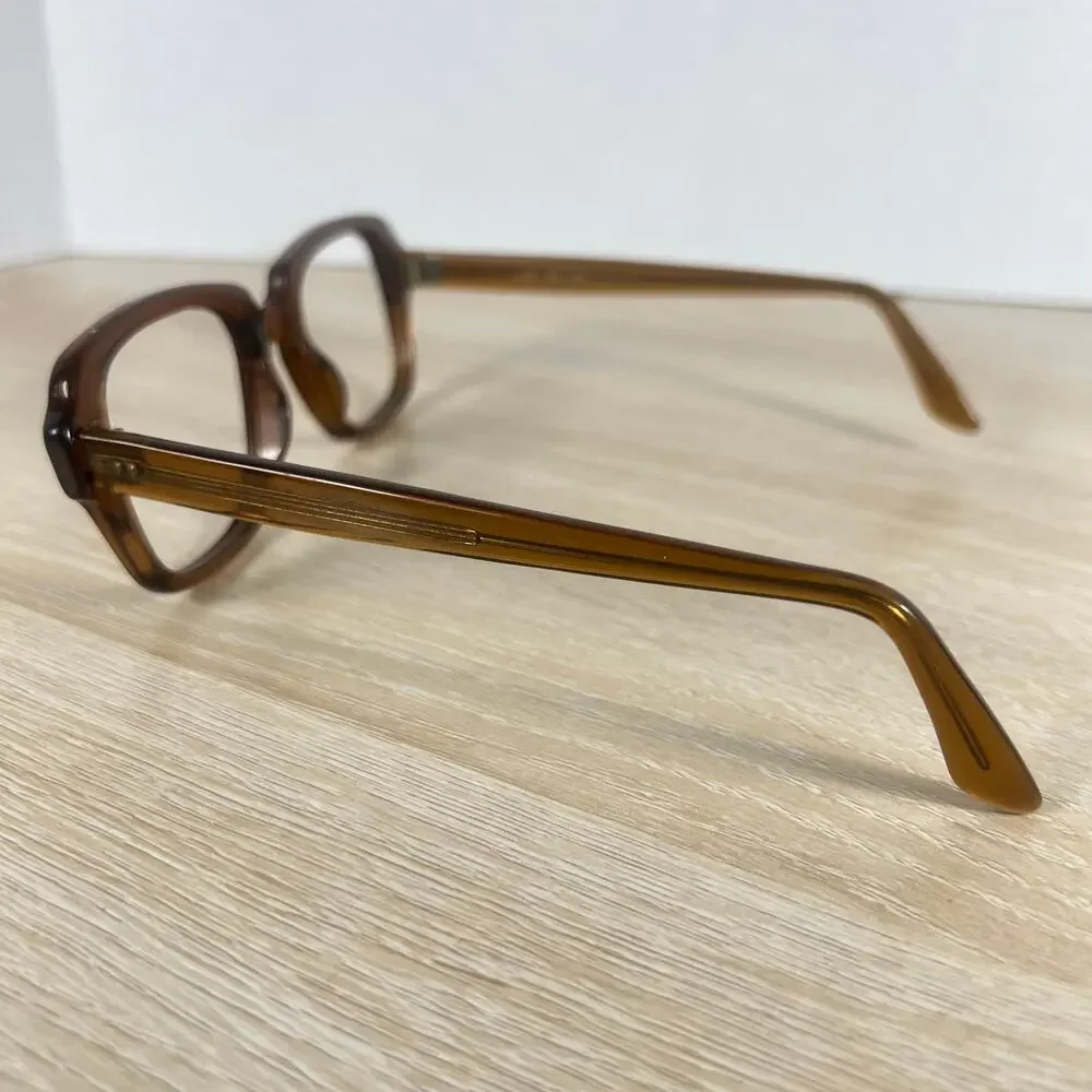 Vintage USS 4 1/2 - 5 3/4 USS 50-20 Eyeglasses Full Rim Frames ONLY Brown